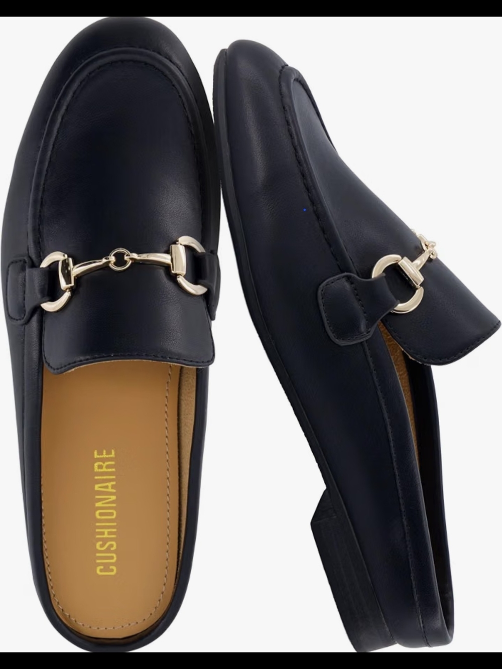 Cushionair Black Leather Bit Mules NWOT